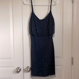 Adrianna Papell *RARE* navy beaded dress